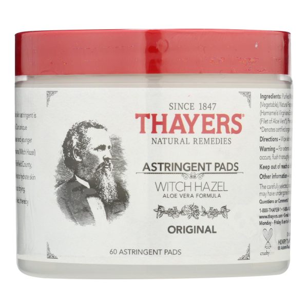 Thayers Witch Hazel with Aloe Vera - 60 Pads - Image 2