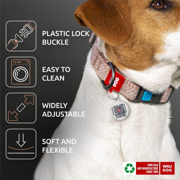 Reflective Cotton Dog Collar Eco Friendly Alt to Nylon Collar for Small Medium and Large Dogs   Pet Collar with QR ID Tag   Puppy Collar for Large Breed Dogs   Adjustable Male Female Dog Collar - Image 5