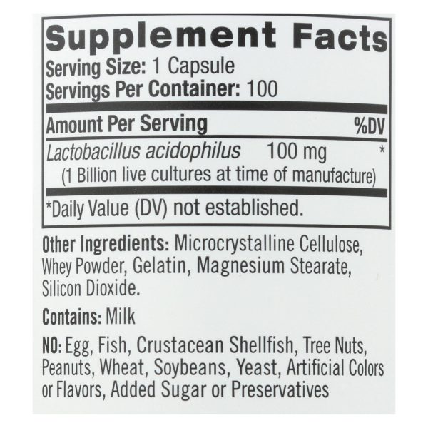 Natrol Acidophilus Probiotic - 100 mg - 100 Capsules - Image 3