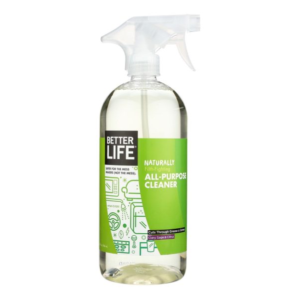 Better Life All Purpose Cleaner Clary Sage Citrus  - Case of 6 - 32 FZ - Image 2