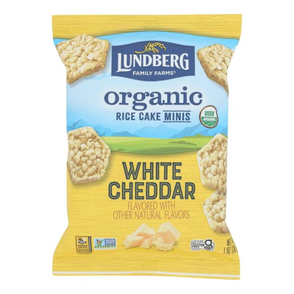 Lundberg Family Farms - Rice Cakes Mini White Cheddar - Case of 24 - 1 OZ - Image 3