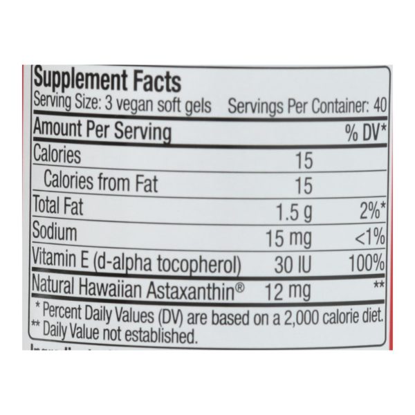 Nutrex Hawaii BioAstin - Hawaiian Astaxanthin - Vegetarian - 4 mg - 120 Vegetarian Gelcaps - Image 3