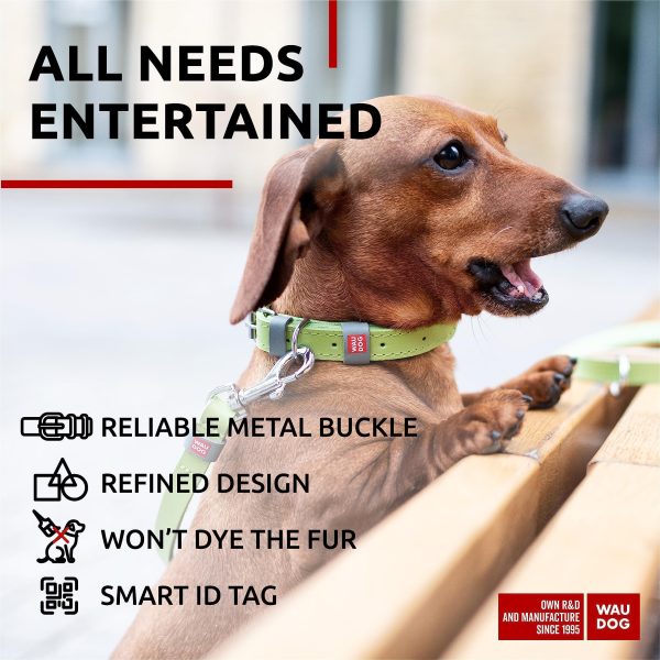 Long Lasting Leather Dog Collar for Large Dogs Medium & Small Dogs   Adjustable Classic Puppy Collars for Large Breed Dogs   Boy & Girl Dog Collars with Durable Buckle D Ring & QR Dog Tag - Image 4