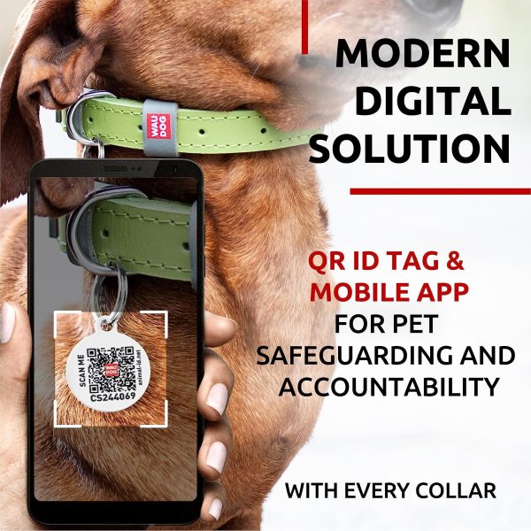 Long Lasting Leather Dog Collar for Large Dogs Medium & Small Dogs   Adjustable Classic Puppy Collars for Large Breed Dogs   Boy & Girl Dog Collars with Durable Buckle D Ring & QR Dog Tag - Image 5