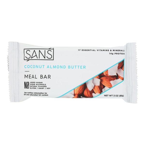 Sans - Meal Bar Coconut Almn Butter - Case of 12-3 OZ