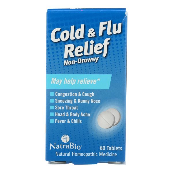 NatraBio Cold and Flu Relief Non-Drowsy - 60 Tablets - Image 3