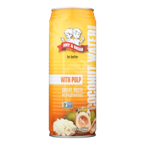 Amy and Brian - Coconut Water with Pulp - Case of 12 - 17.5 fl oz. - Image 2