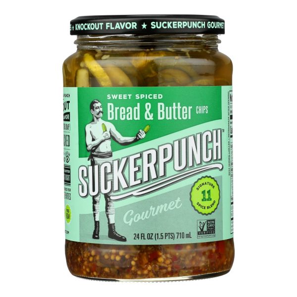 Suckerpunch Spicy Bread N' Better Gourmet Pickles  - Case of 6 - 24 FZ - Image 2