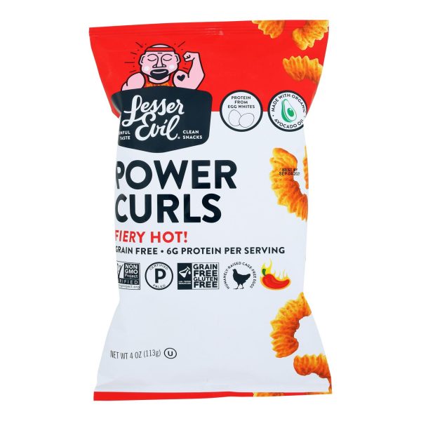 Lesser Evil - Power Curls Fiery Hot - Case of 9-4 OZ - Image 2