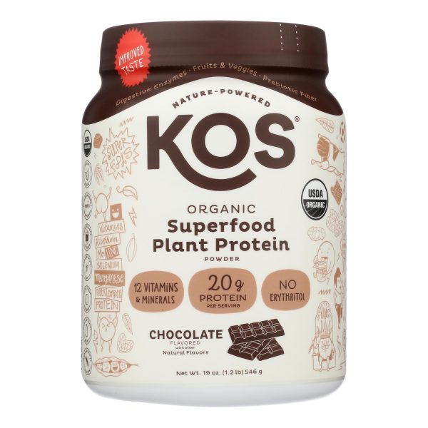 Kos - Protein Powder  Chocolate - 1 Each -19.6 OZ - Image 2