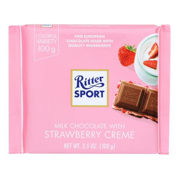 Ritter Sport - Bar Strawberries And Crme - Case of 12-3.5 OZ