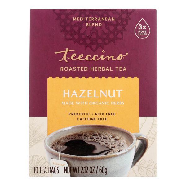 Teeccino Herbal Coffee Hazelnut - 10 Tea Bags - Case of 6 - Image 3