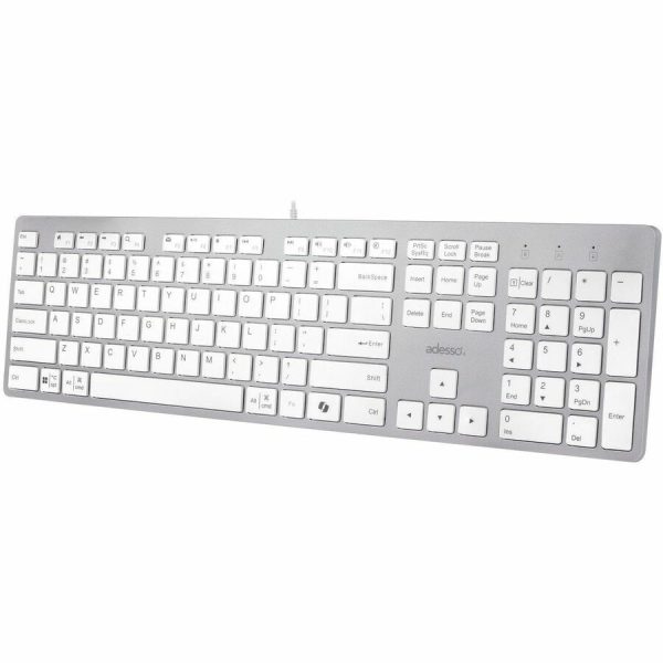 Adesso EasyTouch 730UW USB-C Multi OS Scissor Switch Keyboard With CoPilot AI Hotkey And USB-C, USB-A, 3.5mm Aux Ports - Image 8