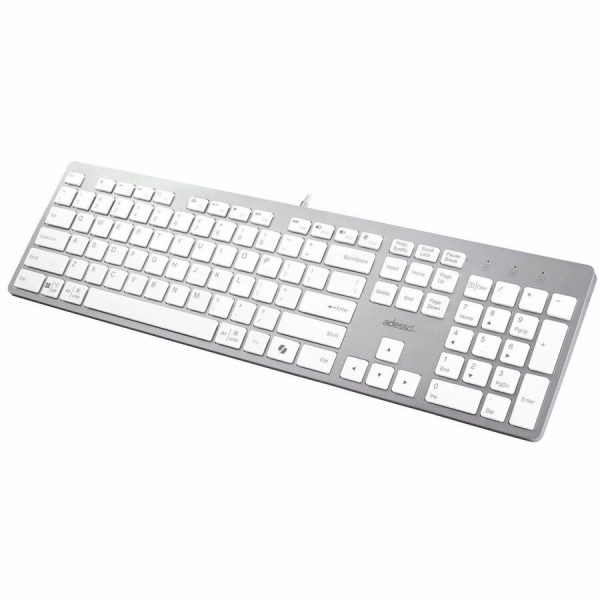 Adesso EasyTouch 730UW USB-C Multi OS Scissor Switch Keyboard With CoPilot AI Hotkey And USB-C, USB-A, 3.5mm Aux Ports - Image 12