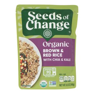 Seeds of Change Organic Brown and Red Rice with Chia and Kale - Case of 12 - 8.5 oz