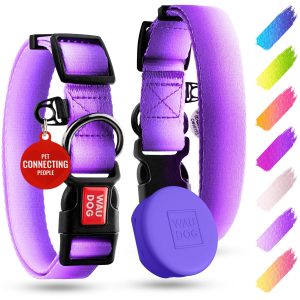 Nylon Dog Collar with Airtag Holder   Adjustable Dog Collar for Large Dogs Small & Medium Dogs   Breakaway Puppy Collars for Large Breed Dogs   Boy & Girl Dog Collars with Durable Plastic Buckle