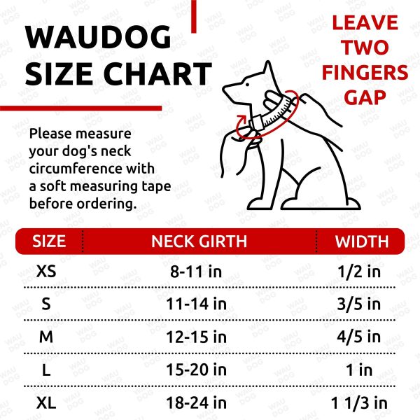 WAUDOG Long Lasting Leather Dog Collar for Large Dogs Medium & Small Dogs   Adjustable Classic Puppy Collars for Large Breed Dogs   Boy & Girl Dog Collars with Durable Buckle D Ring & QR Dog Tag - Image 6