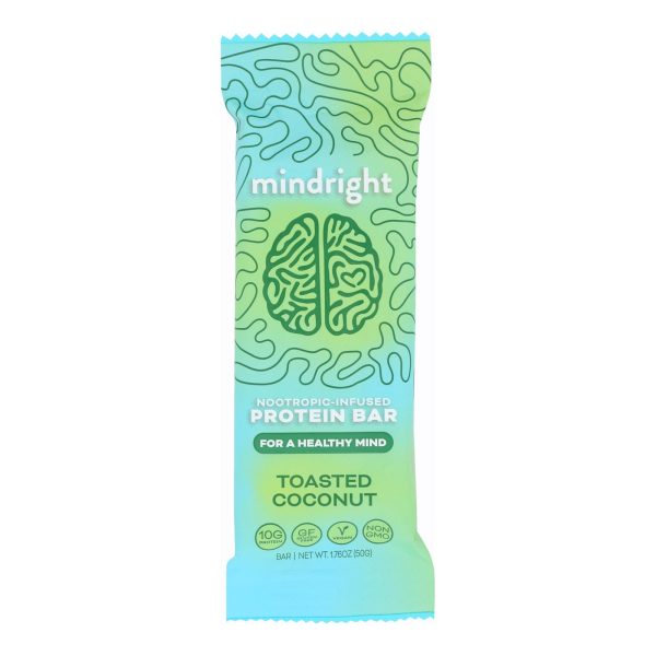 Mindright - Bar Toasted Coconut - Case of 12 - 1.76 ounces - Image 2