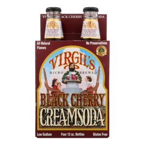 Virgil's Rootbeer Cream Soda - Black Cherry - Case of 6 - 12 Fl oz.