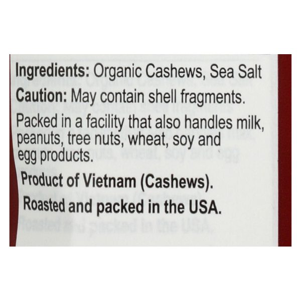 Equal Exchange Organic Roasted Salted Cashews - Roasted Salted Cashews - Case of 6 - 8 oz.