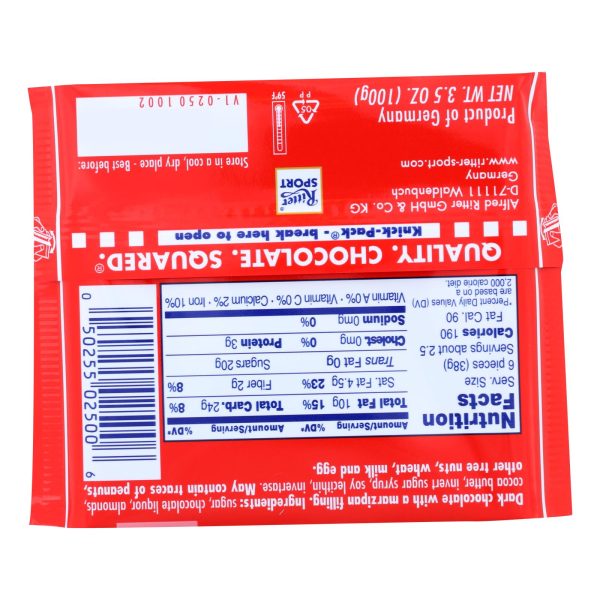 Ritter Sport Dark Chocolate With Marzipan - Case of 12 - 3.5 OZ - Image 3