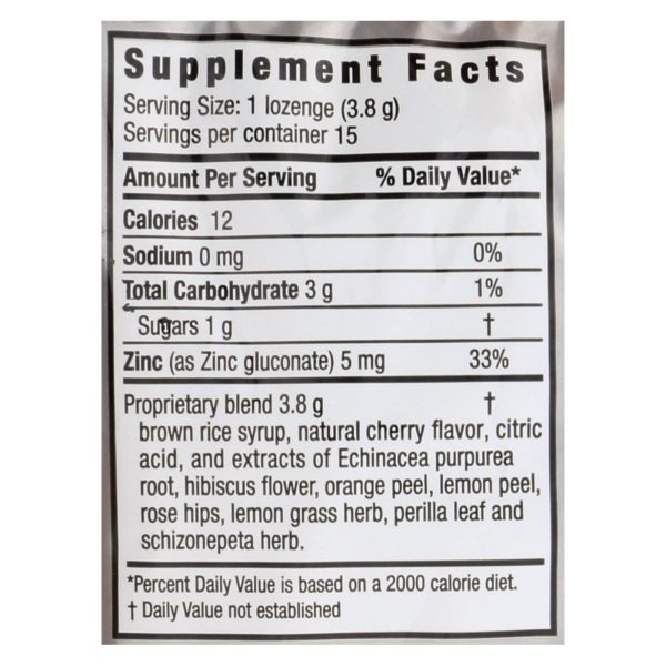 Zand HerbaLozenge Echinacea Zinc Natural Cherry - 15 Lozenges - Case of 12 - Image 3