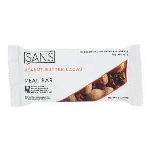 Sans - Meal Bar Peanut Butter Ca - Case of 12-3 OZ