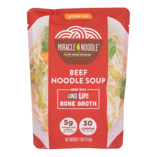 Miracle Noodle - Soup Beef Bone Broth - Case of 6 - 7.6 OZ