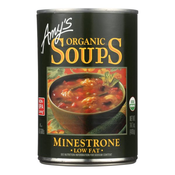 Amy's - Organic Low Fat Minestrone Soup - Case of 12 - 14.1 oz - Image 3