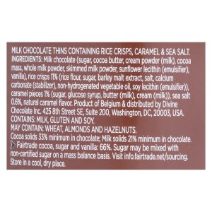 Divine - Crisp Thns Milk Chocolate Caramel - Case of 12 - 2.8 OZ