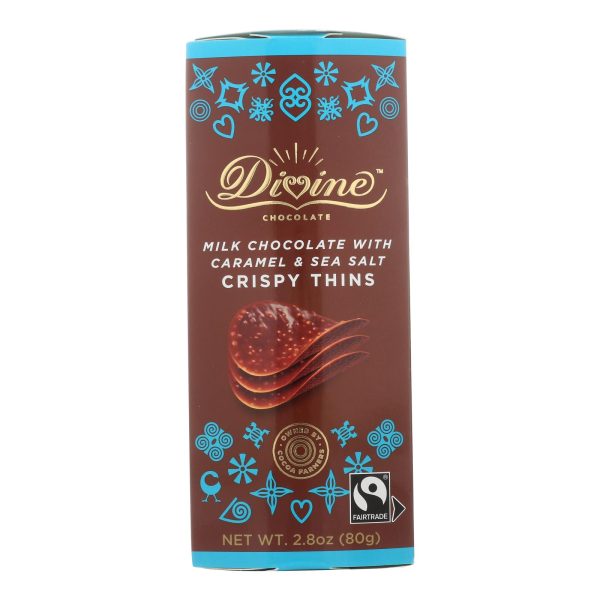 Divine - Crisp Thns Milk Chocolate Caramel - Case of 12 - 2.8 OZ - Image 3