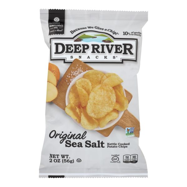 Deep River Snacks Original Sea Salt Kettle Chips  - Case of 24 - 2 OZ