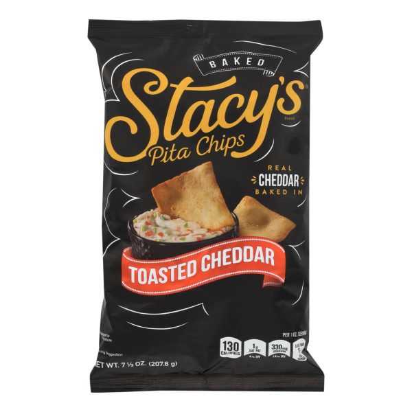 Stacy's Pita Chips - Toasted Cheddar - Case of 12 - 7.33 oz. - Image 3