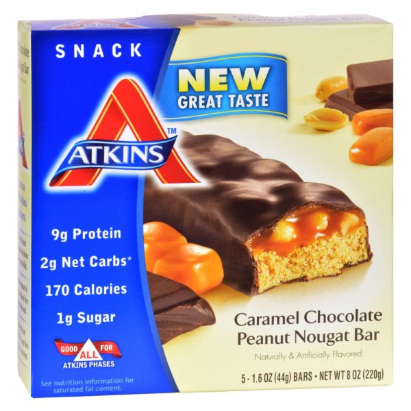 Atkins Advantage Bar Caramel Chocolate Peanut Nougat - 5 Bars - Image 2