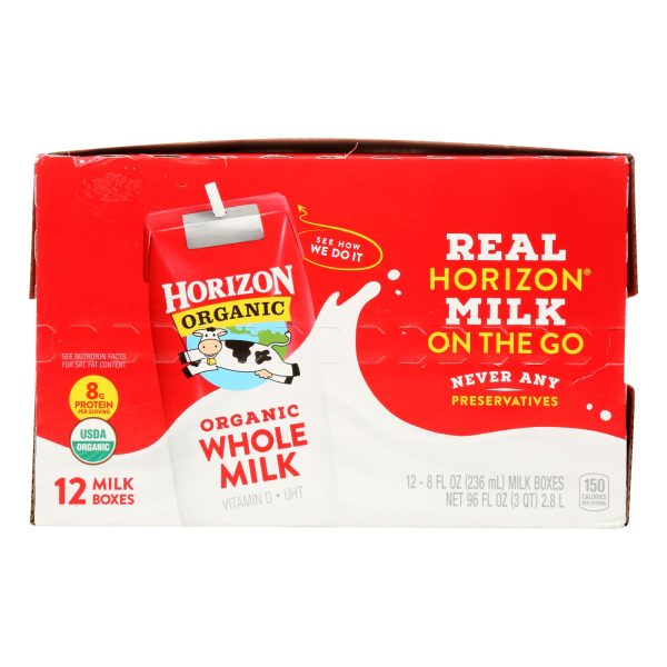 Horizon Organic Dairy - Milk Asptc Plain Whole - 1 Each - 12/8 FZ