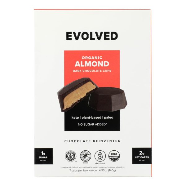 Evolved - Keto Cups Almond 7pk - Case of 6-4.93 OZ