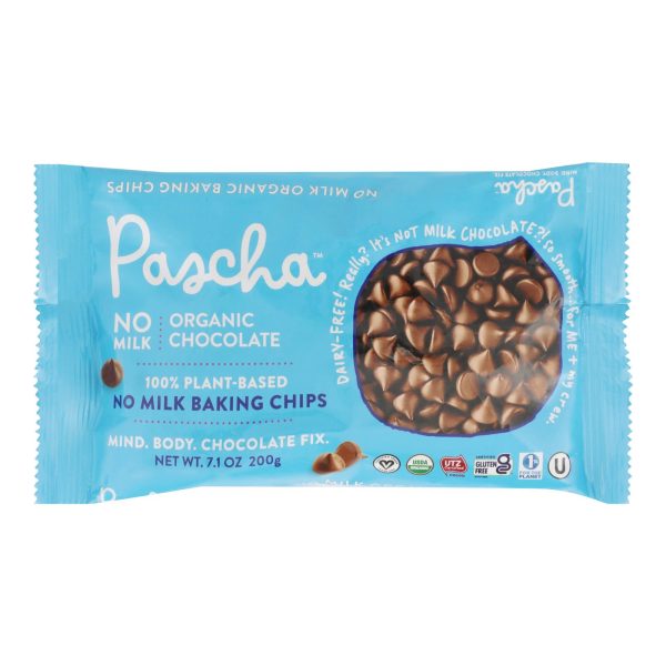 Pascha Organic Rice Milk Chocolate Baking Chips - Chocolate - Case of 8 - 7 oz - Image 3