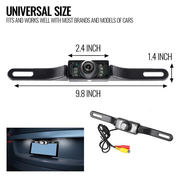 Backup Camera Car License Plate Rear View Reverse Night Vision Parking System - Image 3
