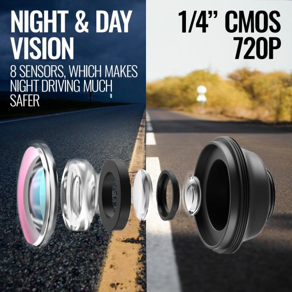 Backup Camera Car License Plate Rear View Reverse Night Vision Parking System - Image 5