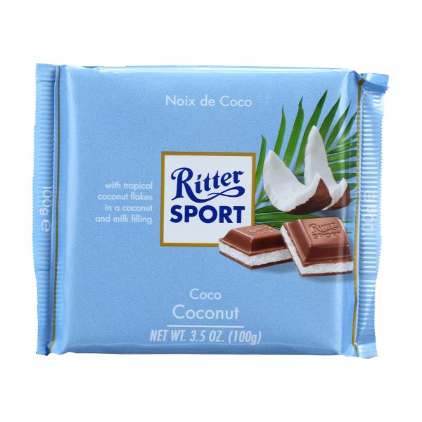 Ritter Sport Chocolate Bar - Milk Chocolate - Coconut - 3.5 oz Bars - Case of 12 - Image 3