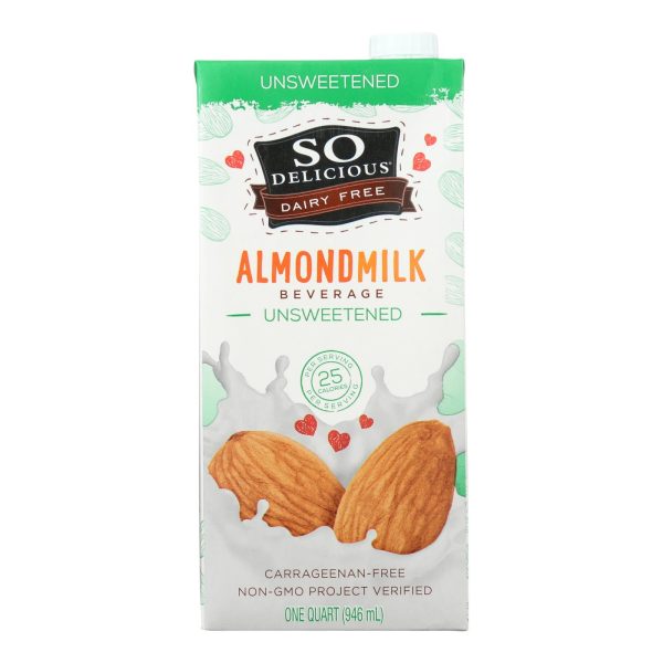So Delicious Dairy Free Almond Milk Beverage -Unsweetened - Case of 6 - 32 fl oz - Image 3