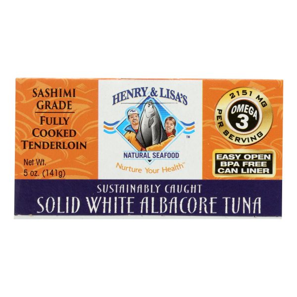 Henry and Lisa's Natural Seafood Solid White Albacore Tuna - Case of 12 - 5 oz. - Image 2