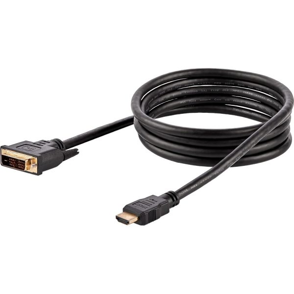 StarTech.com 6ft (1.8m) HDMI to DVI Cable, DVI-D to HDMI Display Cable (1920x1200p), 10 Pack, Black, HDMI to DVI-D Adapter Cord M/M - Image 2