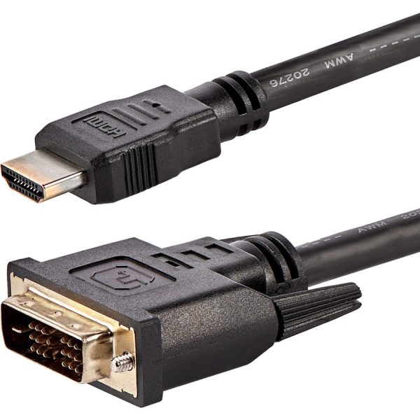 StarTech.com 6ft (1.8m) HDMI to DVI Cable, DVI-D to HDMI Display Cable (1920x1200p), 10 Pack, Black, HDMI to DVI-D Adapter Cord M/M - Image 4
