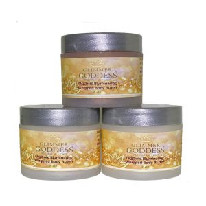 Organic Whipped Shea Body Shimmers Travel Size   Bronze Diamond & Gold Shimmer   Vegan Cruelty Free