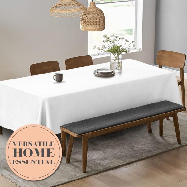 Classic White Tablecloth 90x132   White Table Clothes for 6 Foot Rectangle Tables 200 GSM Stain and Wrinkle Resistant Washable Fabric [2 Pack] - Image 5