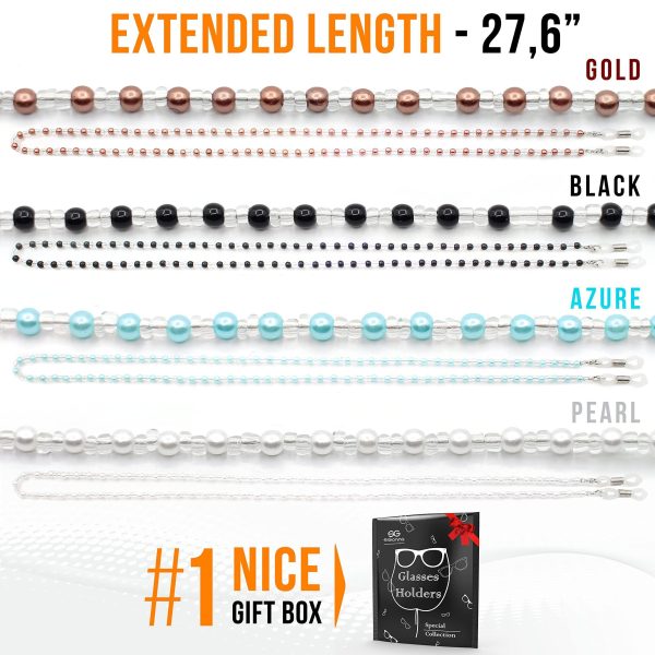 SIGONNA Eye Glasses String Holder   Premium Beaded Eyeglass Holders Around Neck   Eyeglass Chain Cord for Women - Image 4