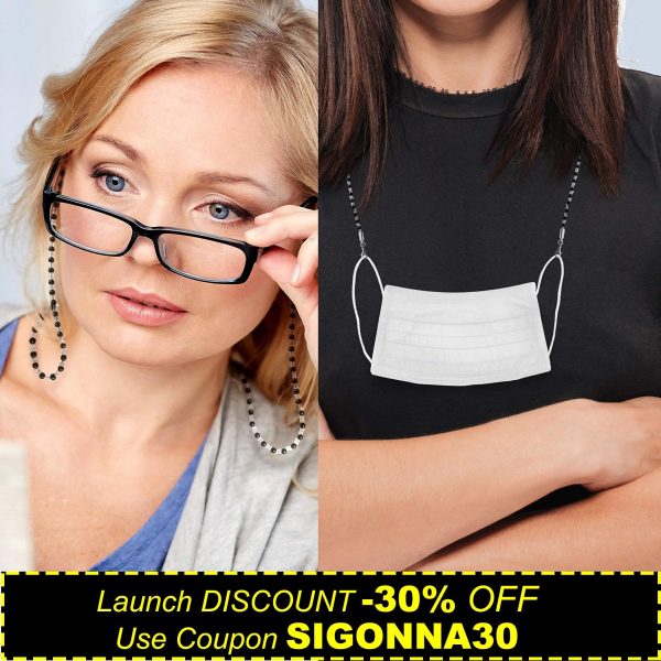 SIGONNA Eye Glasses String Holder   Premium Beaded Eyeglass Holders Around Neck   Eyeglass Chain Cord for Women - Image 6