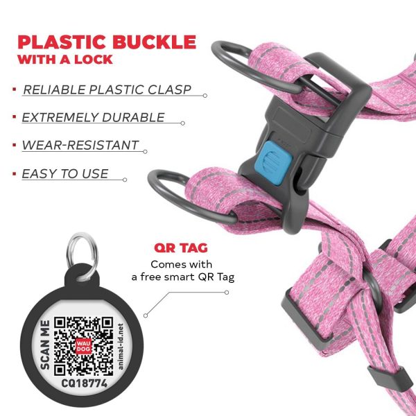 Re Cotton Dog Harness Eco Friendly Dog Harness for Small Dogs Medium & Large Dogs   Reflective Dog Harness with QR ID Tag   Puppy Harness with Adjustable Size for Male & Female Dogs - Image 3