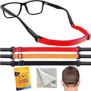 SIGONNA Glasses Strap Holder   3 Adjustable Eyeglasses Strap Lanyards No Tail Sunglasses Strap for Men Women Anti Slip Eye Glasses Holders Around Neck Head